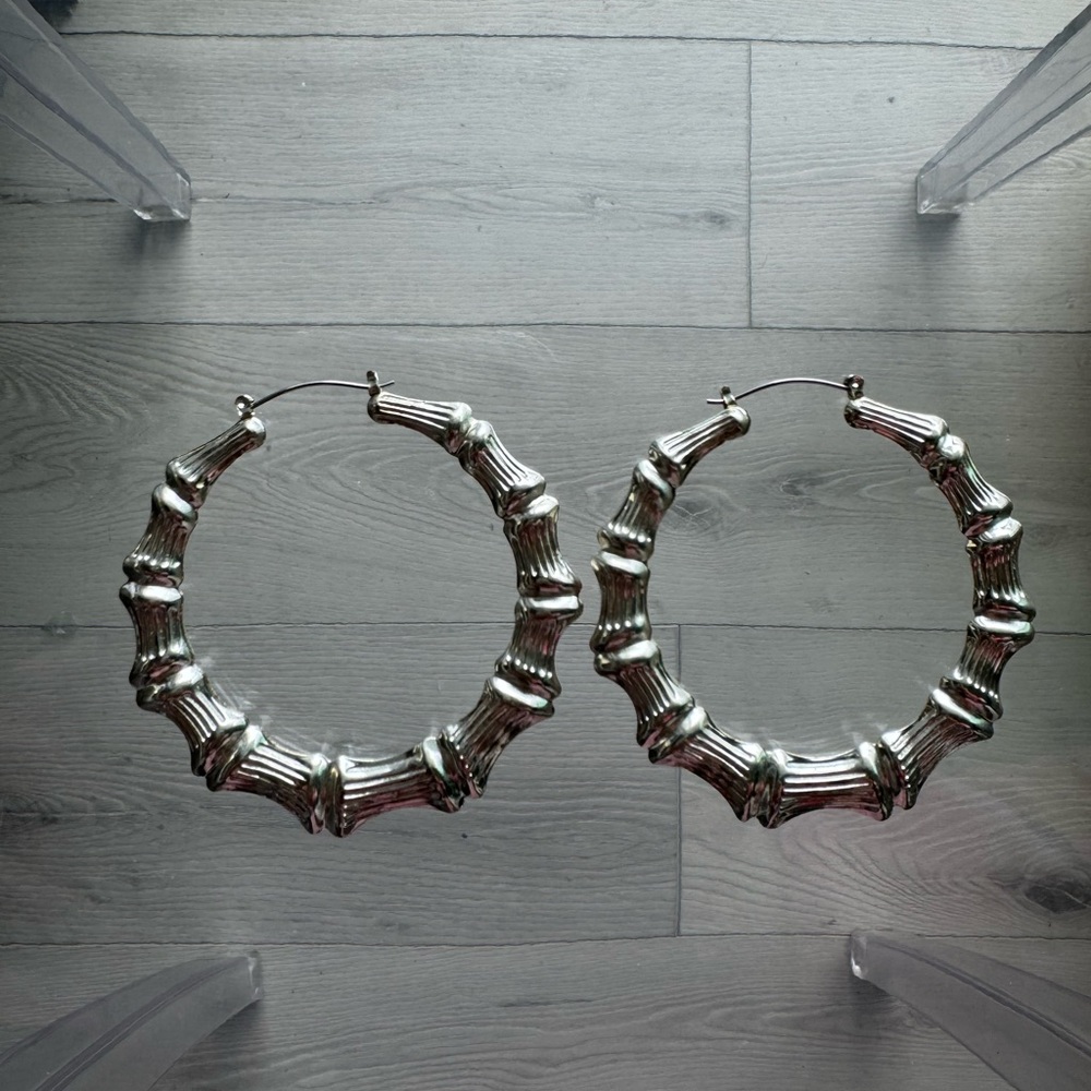 SILVER Bamboo Earrings